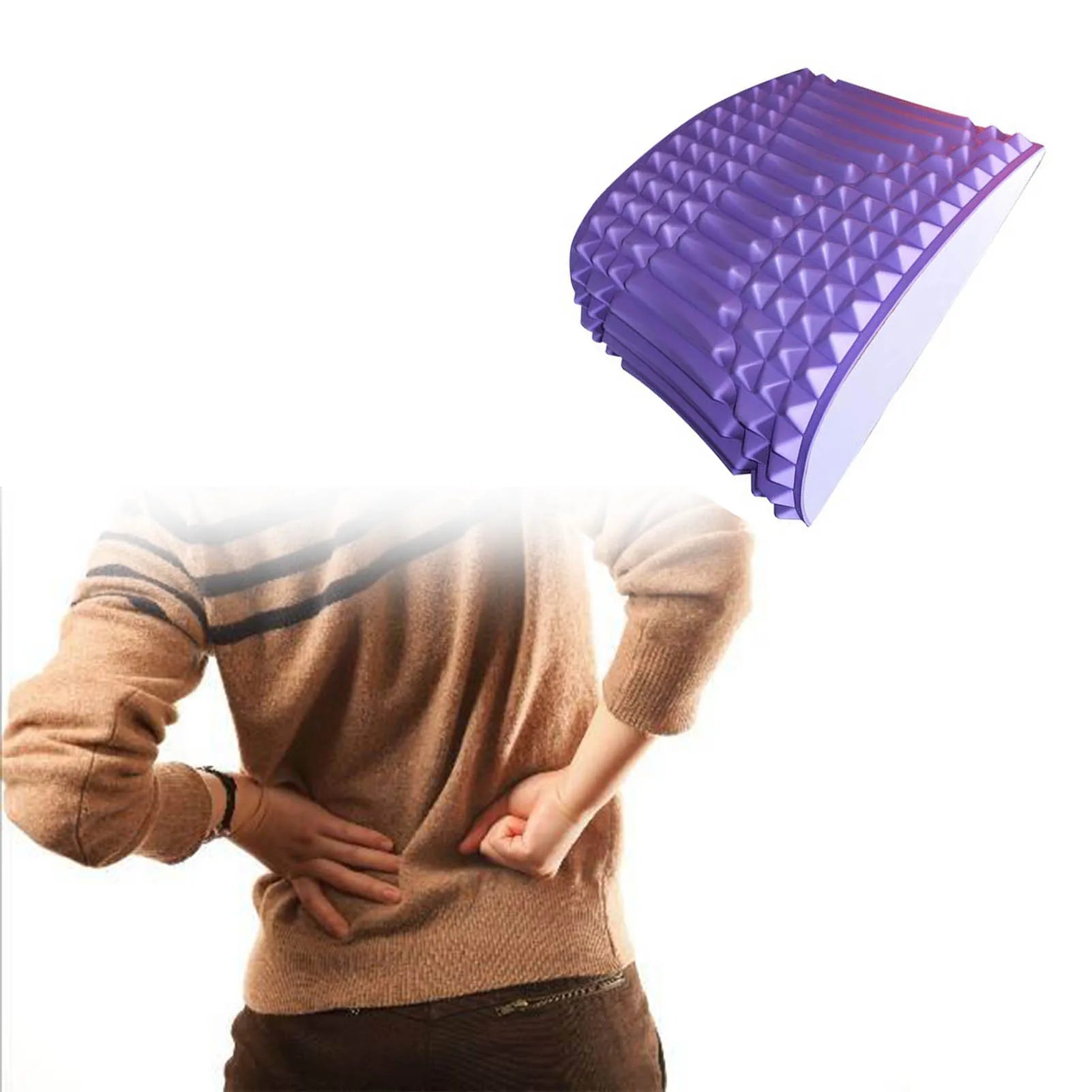 Back Stretcher, Back Cracker, Back Cracking Device, Spine, Deck Back Board Lumbar Stretcher, for Lower Back Pain Relief